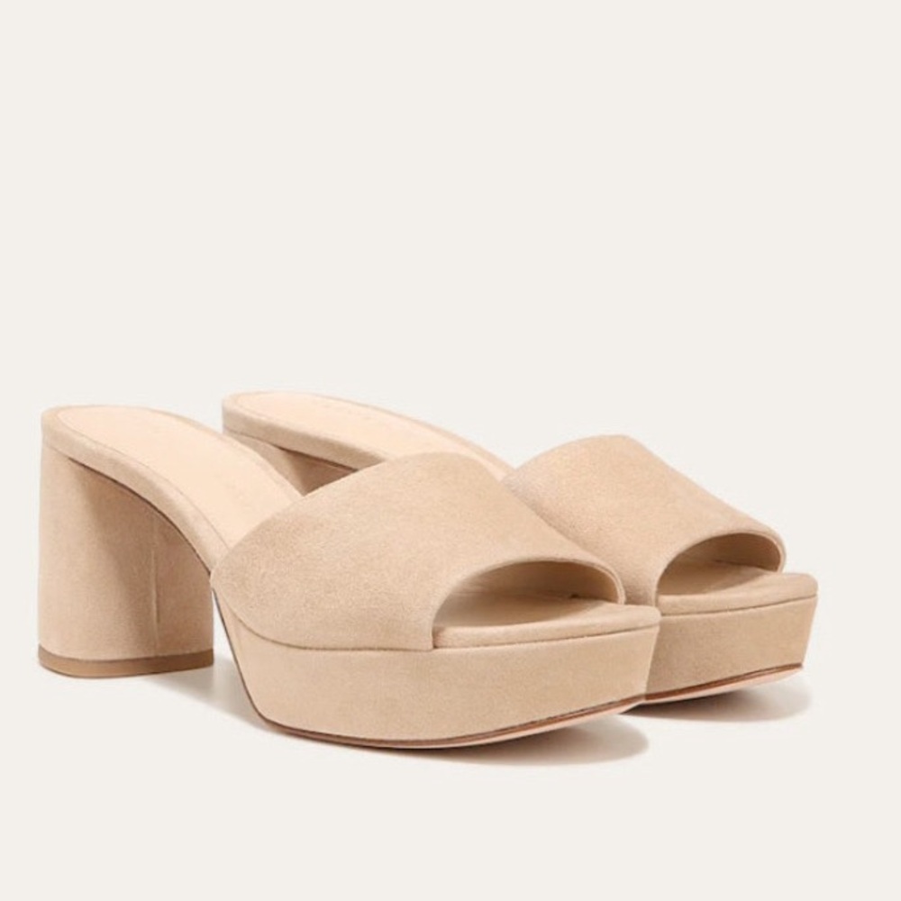 Veronica Beard Women’s‎ Size 12 Dali Block Heel Sandal Beige Suede